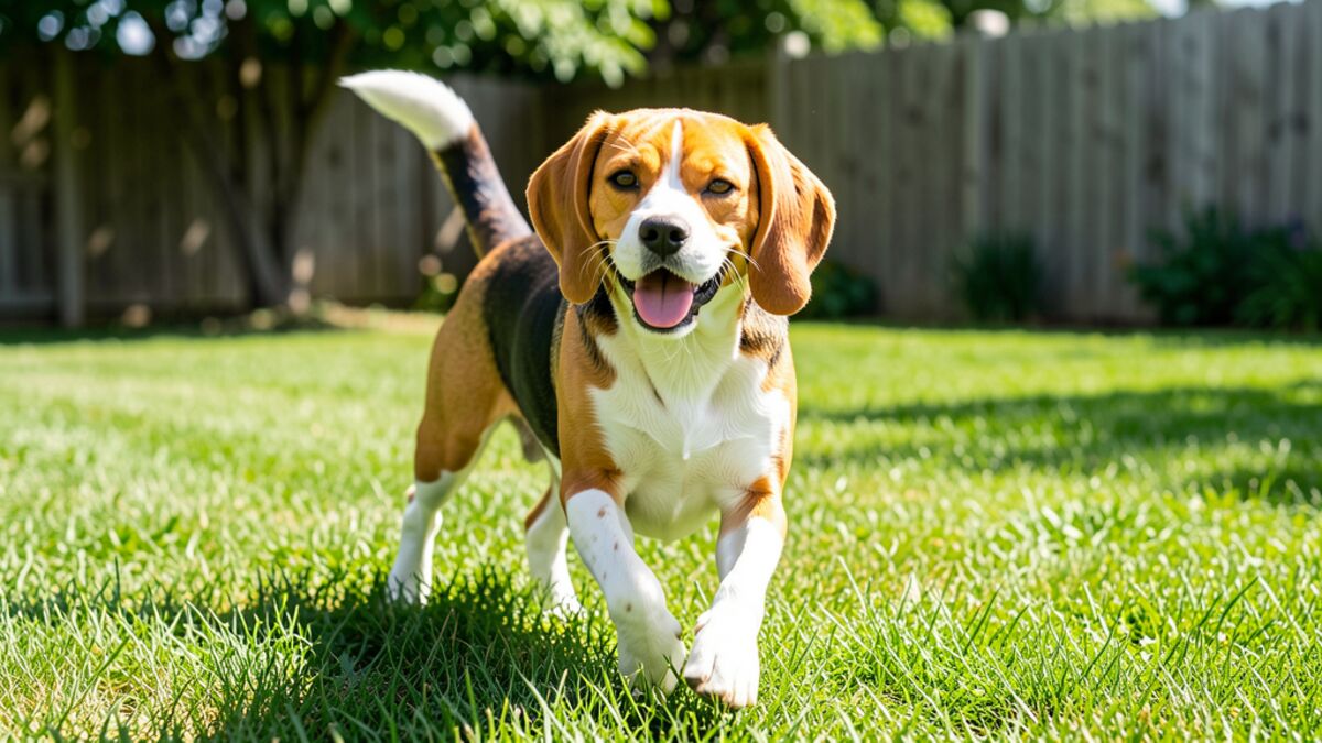Controle de pulgas em cães - cachorro saudável sem pulgas ao ar livre