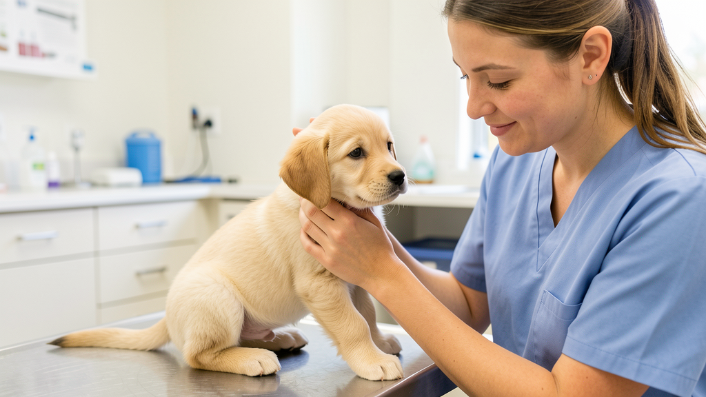 Vacina Contra Coronavírus Canino: Tudo Que Você Precisa Saber 1 Vacinação contra coronavírus canino - filhote sendo vacinado com segurança Oásis Pet